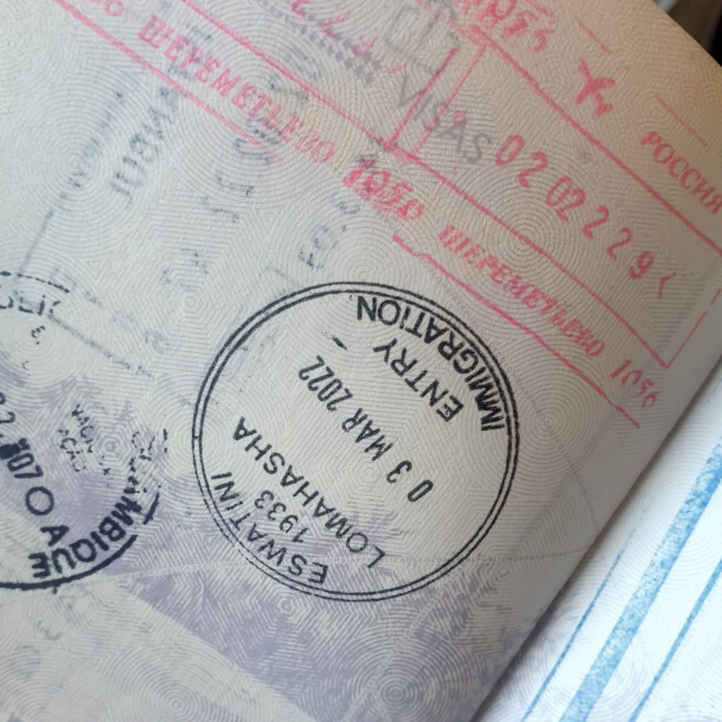 Eswatini passport Stamp - How to cross overland from Mozambique to Eswatini