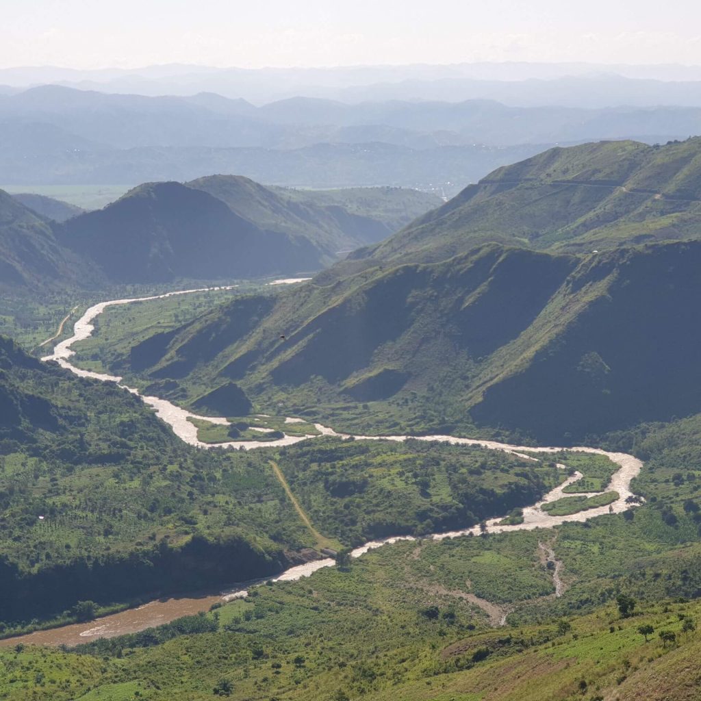 Landscape between DRC and Burundi - crossing Burundi overland