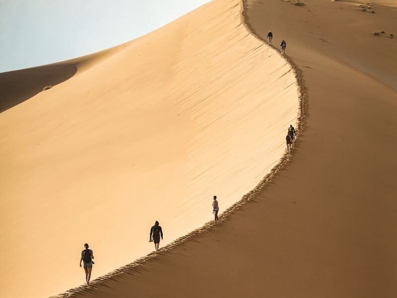 hiking big daddy in Sossusvlei