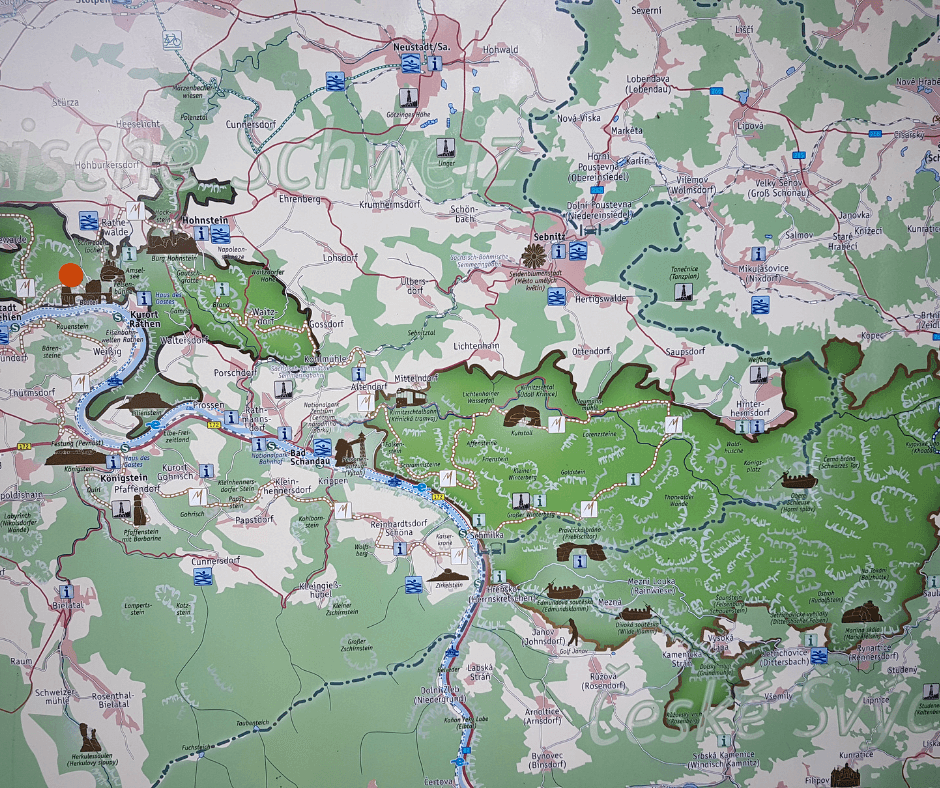 Map of Saxon Switzerland National Park