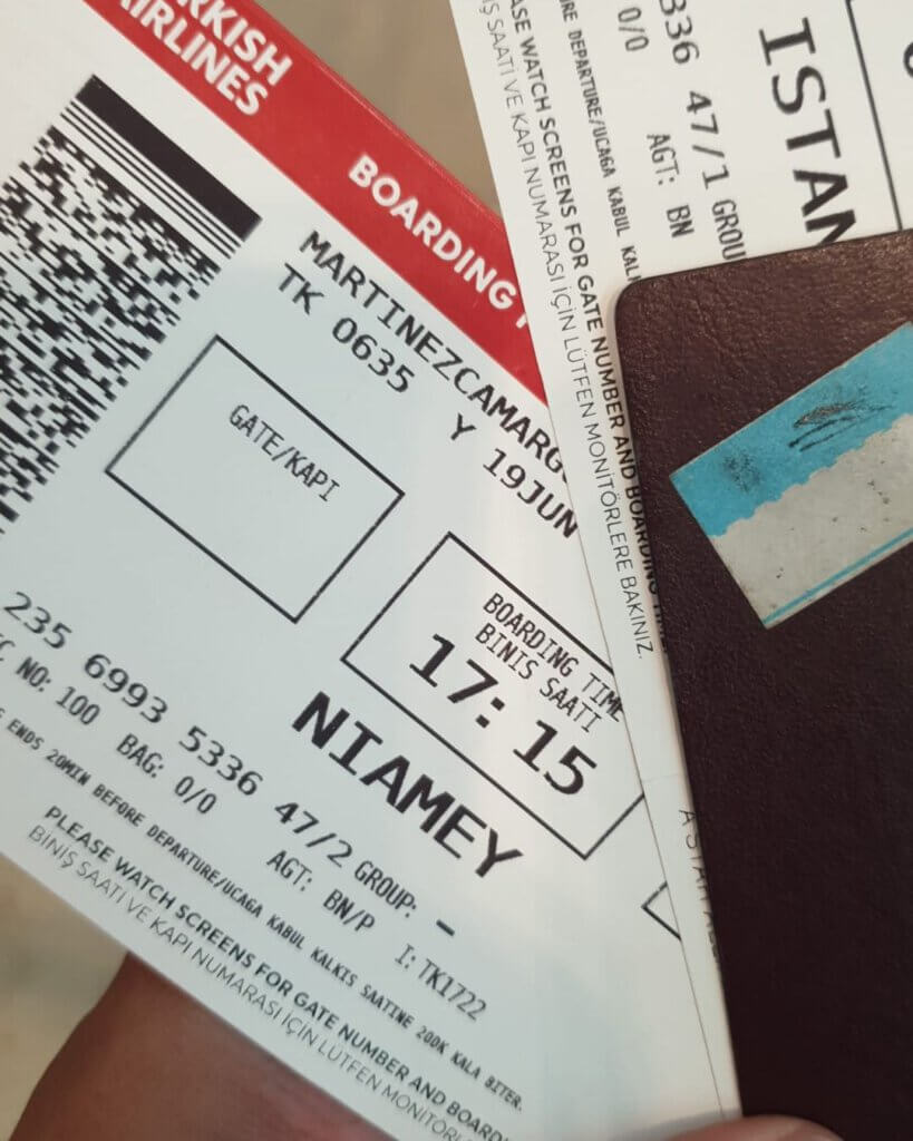 my ticket from Europe to Niamey with Turkish Airlines