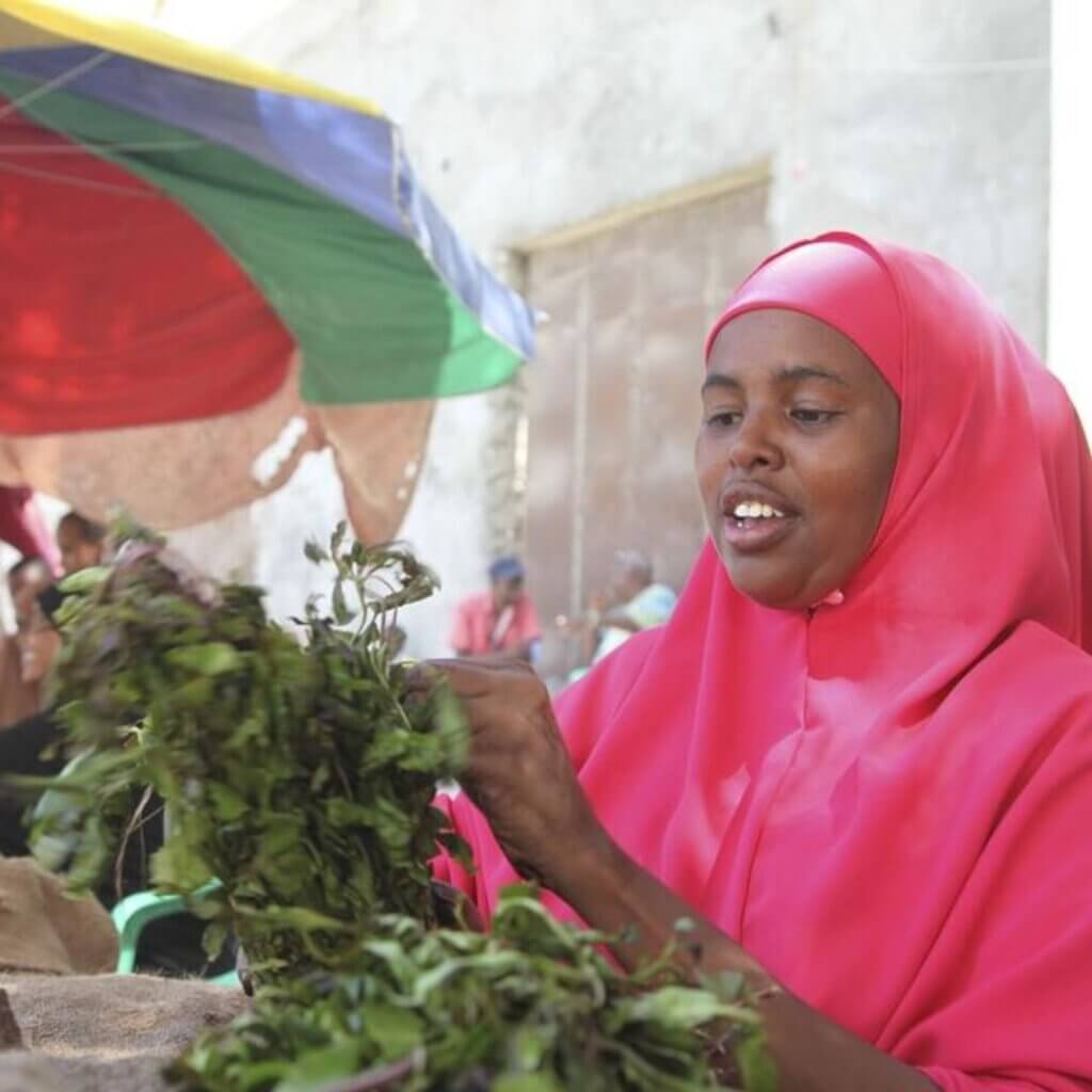 Woman selling Khat in Somaliland