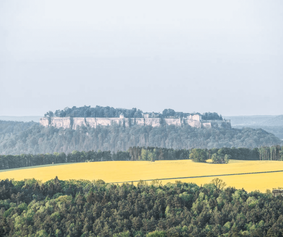 View of the Königstein Festung from Bastei Bridge