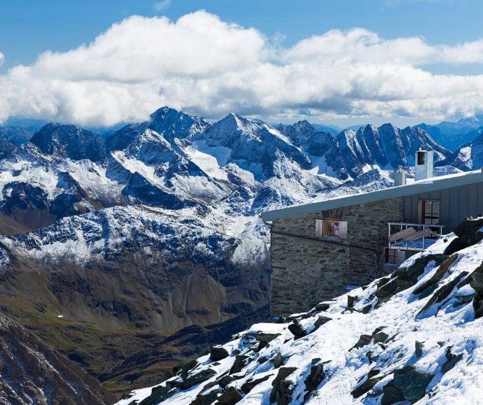 View of the alps during the road trip at the High Alpine Road