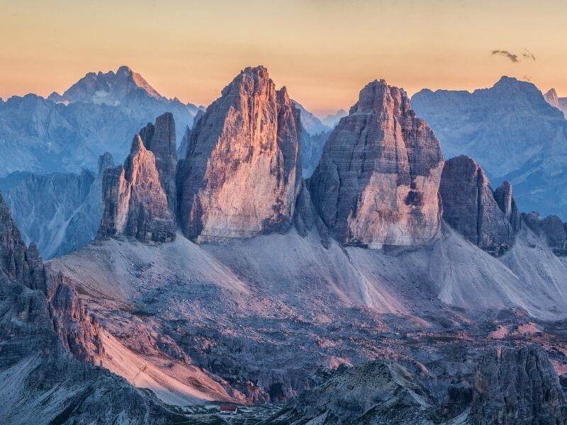 View of the Tre Torri di Lavaredo