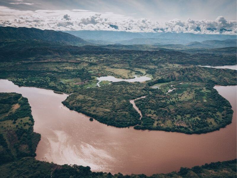 Aerial view of the Madgalena RIver