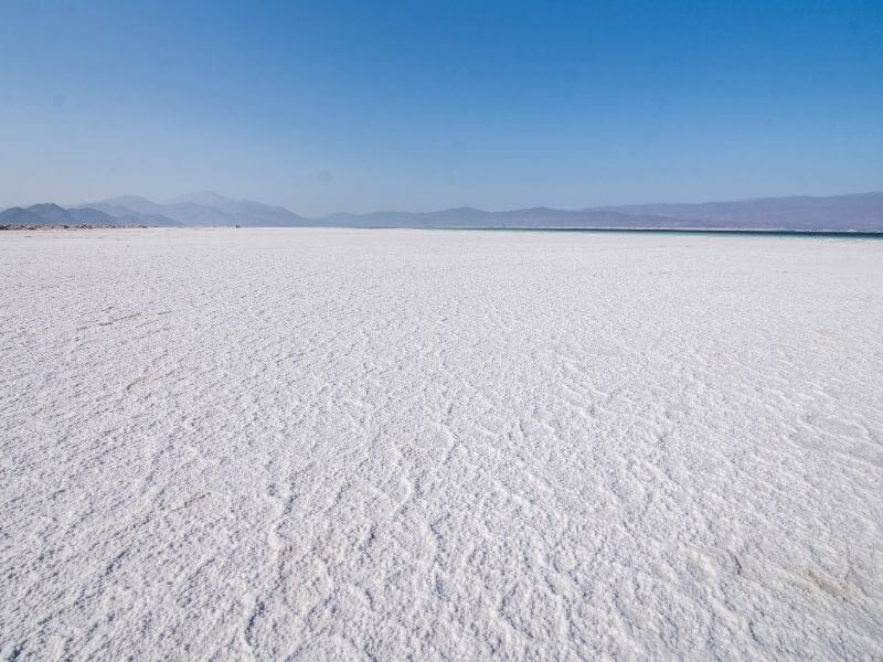 Salt flat of Lac Assal in Djibouti