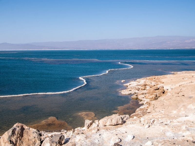 Djibouti - Salt crust in the shores of Lac Assal