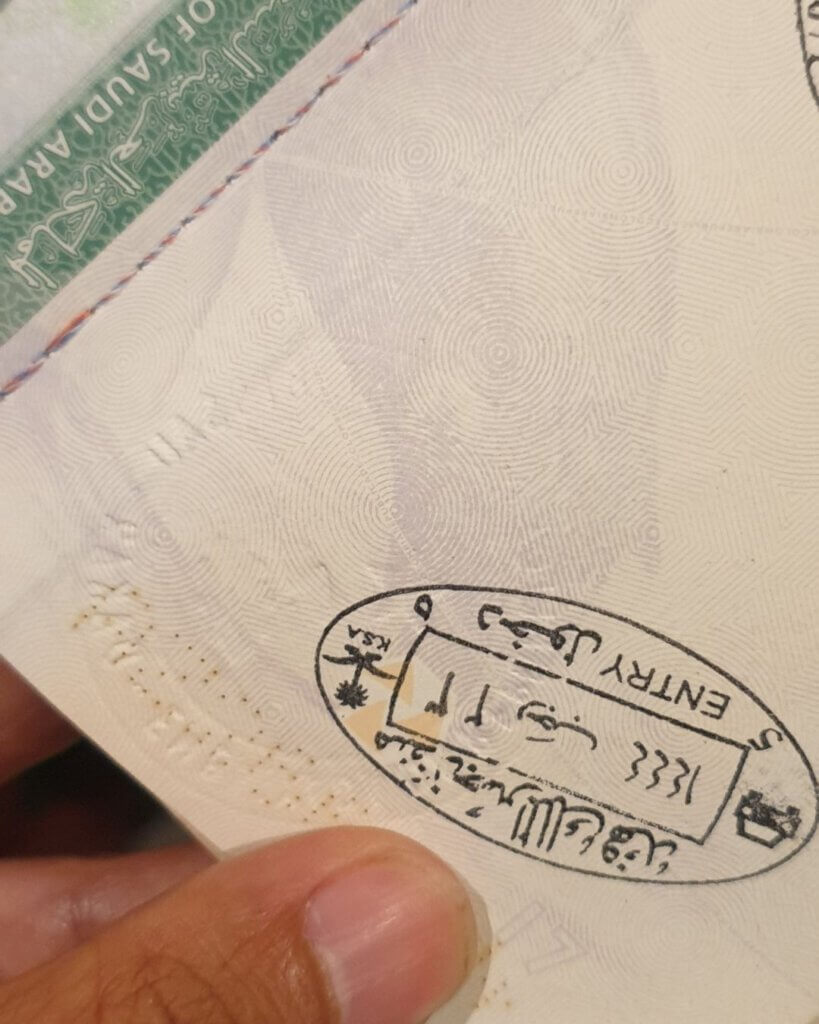 Saudi Stamp on passport