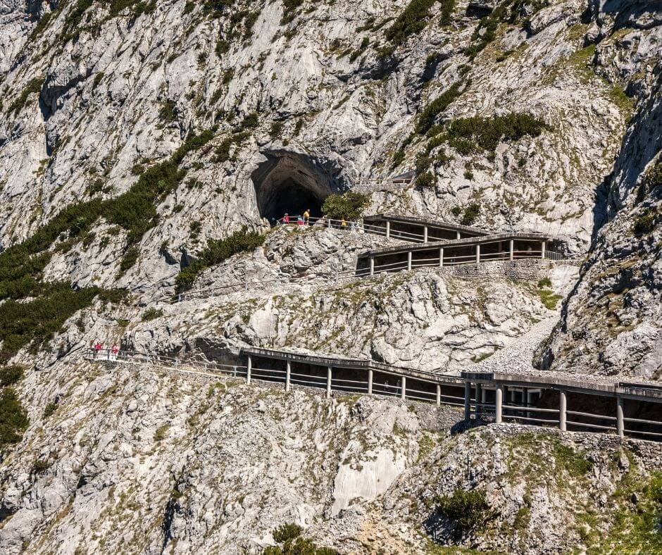 Hike to Eisriesenwelt ice cave entrance in Austria