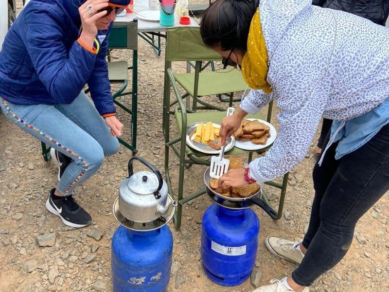 Cooking in Namibia road trip