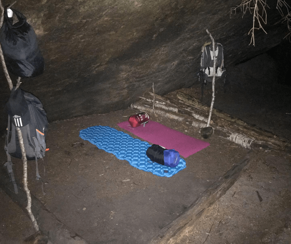 A traditional Boofen camping spot in Saxon Switzerland, surrounded by natural beauty