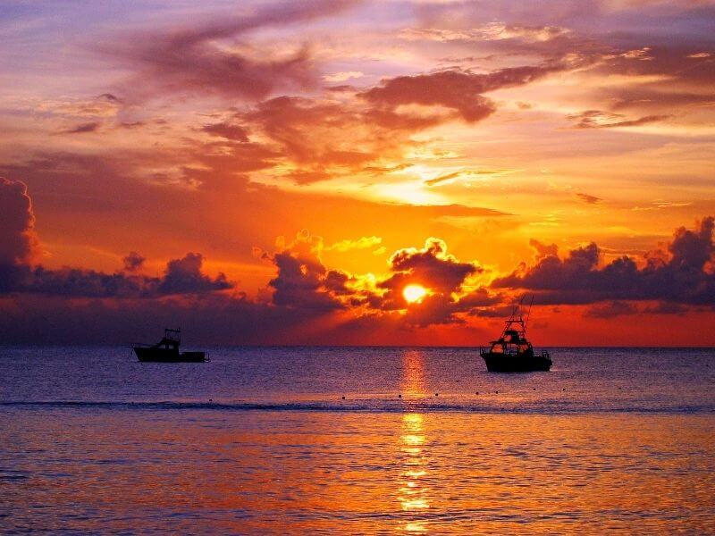 Sunset in Isla Mujeres at Playa Norte