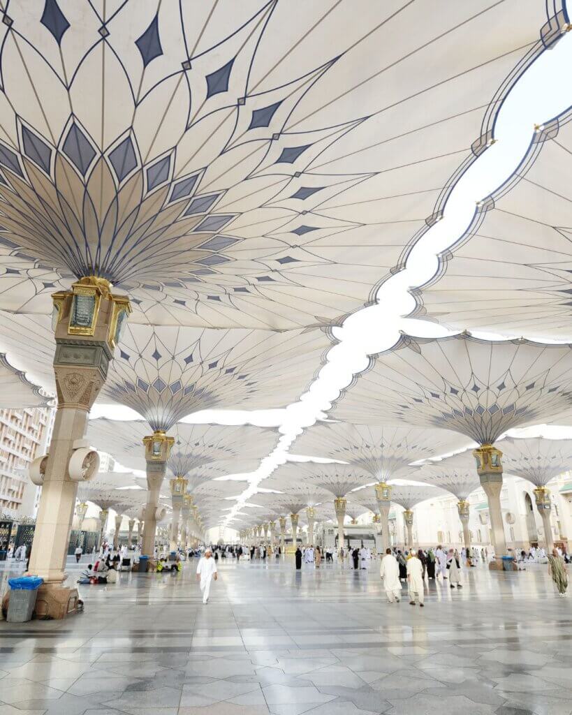 View of the outdoor area of the Prophet's mosque