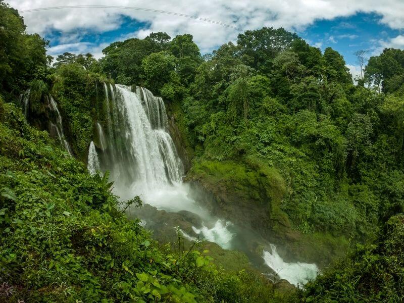 Aerial view of the Pulhapanzak Waterfalls in Honduras