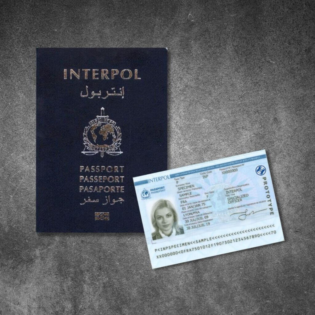 A copy of the Interpol passport and the Interpol travel I.D.