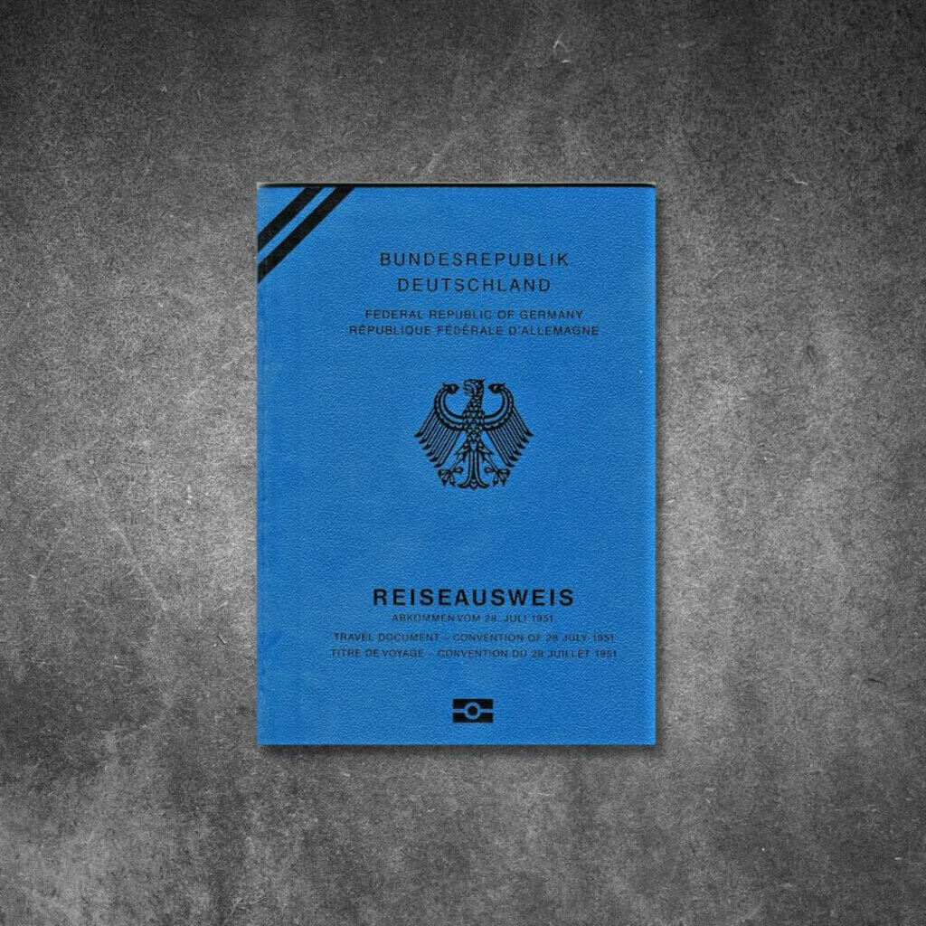 A refugee passport issued in Germany