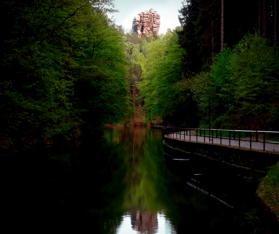 Reflection of the Hönigstein from the Amselsee