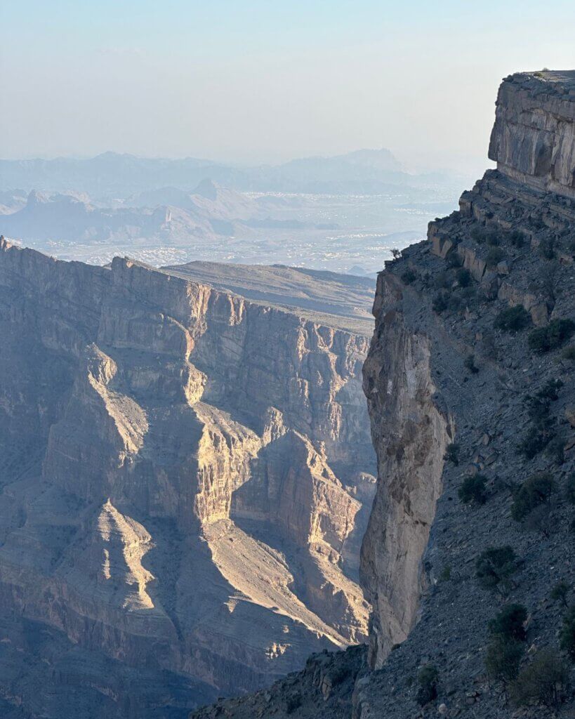 Views of Jebel Shams at sunset.