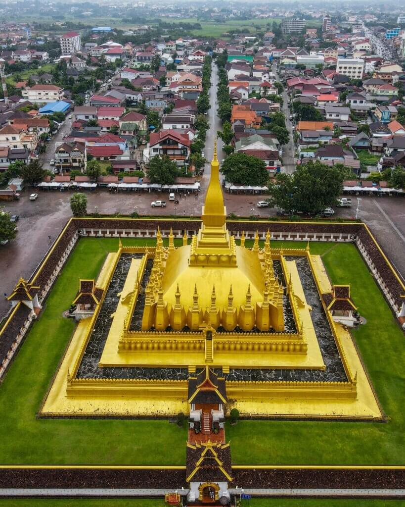 Vientiane from the air with a drone