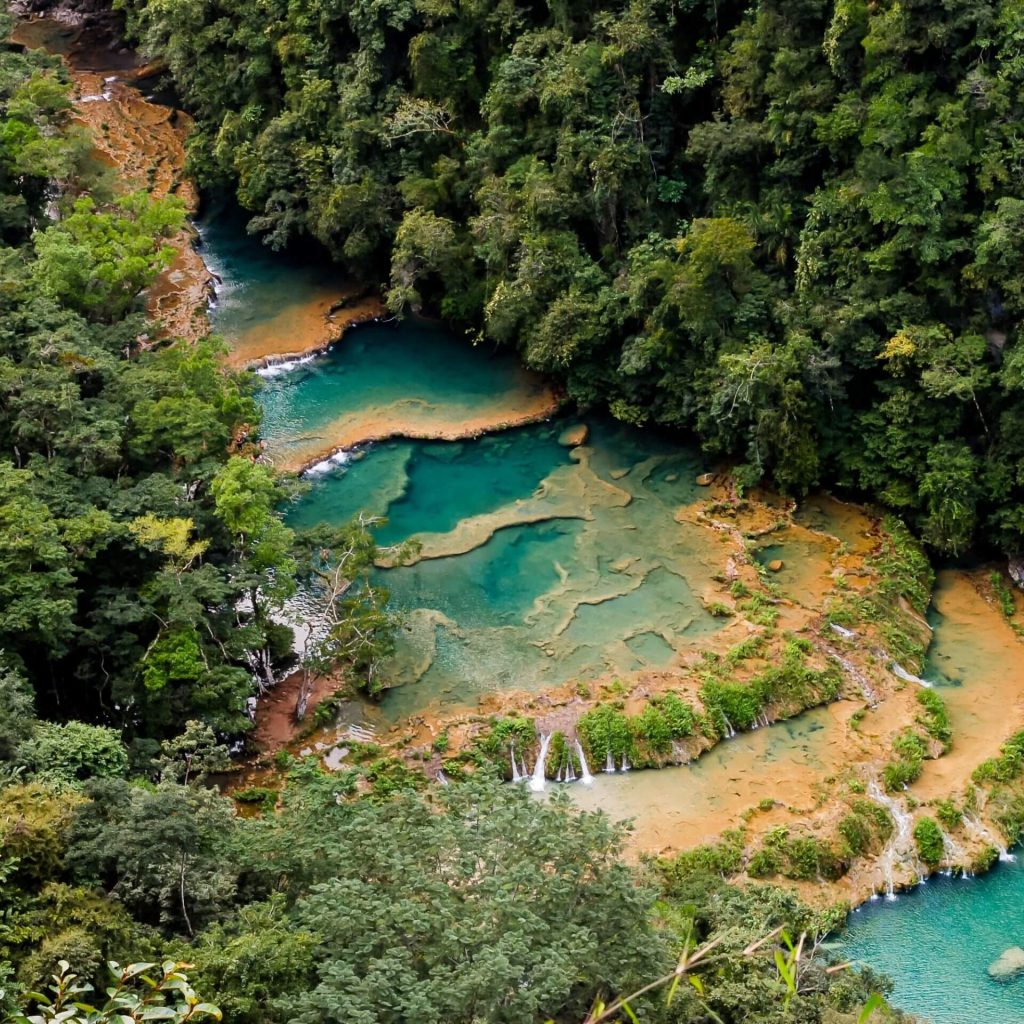 Semuc Champey-most beautiful waterfall Guatemala-Central America