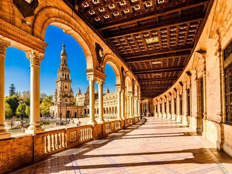 View of Plaza de Espana in Seville