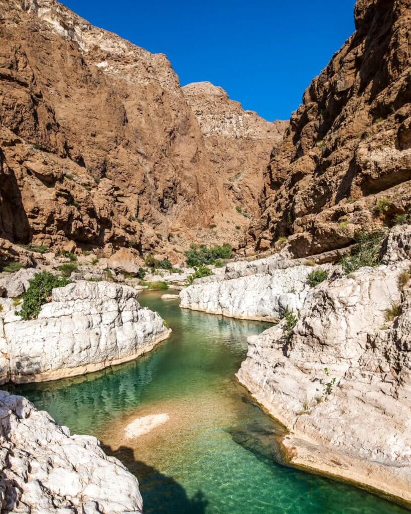 View of Wadi Shab. One of the spots you can easily go to without having a large vehicle. 