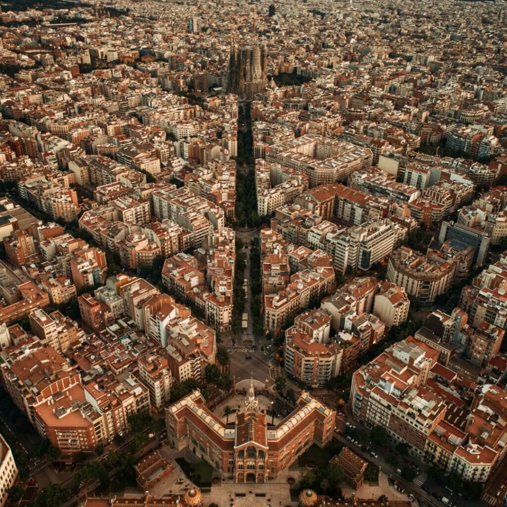 View of Barcelona from the air