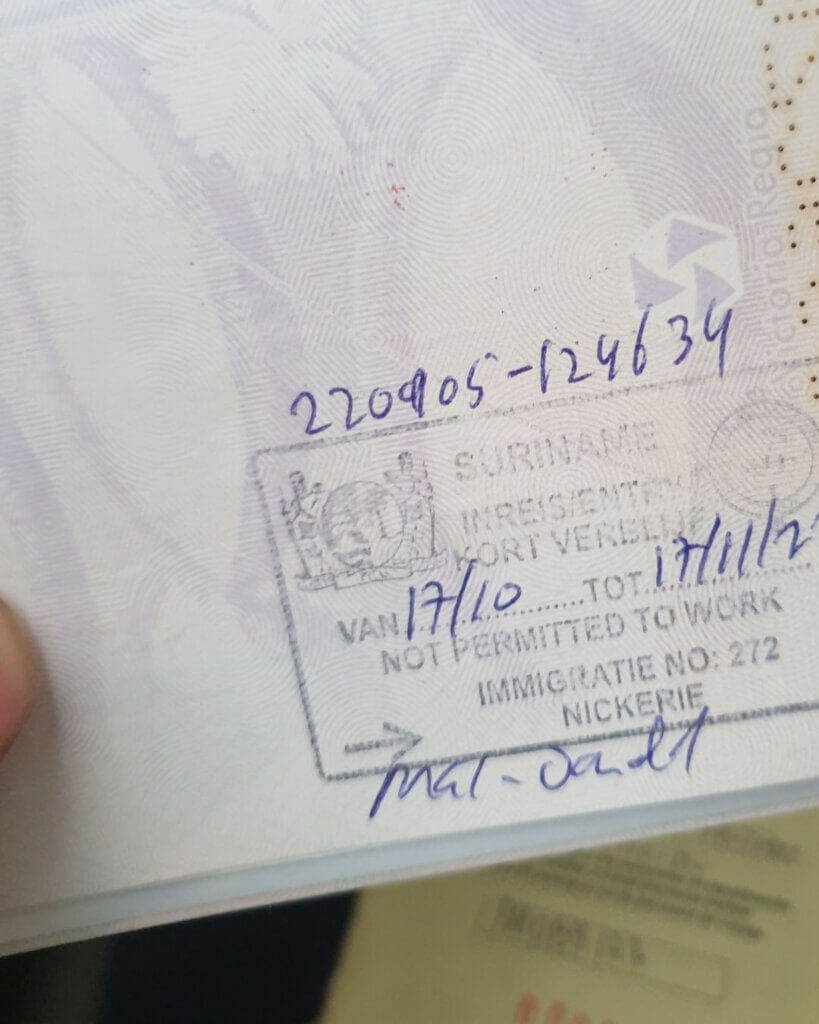 Suriname Passport Stamp