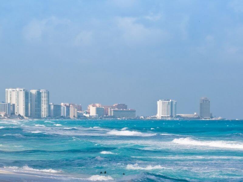 View of Cancun from the coastline