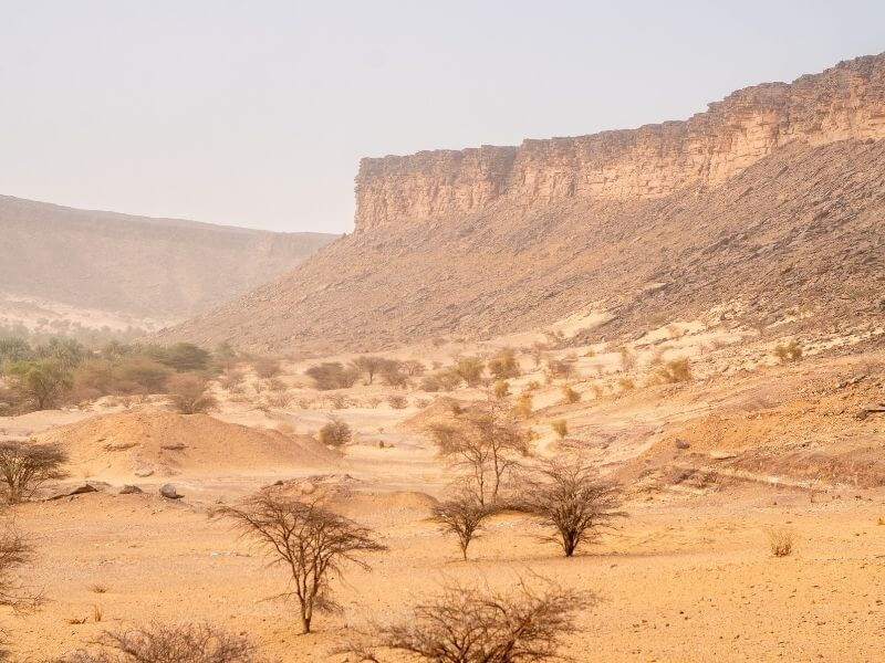 Mountain landscape in the Mauritanian Sahara