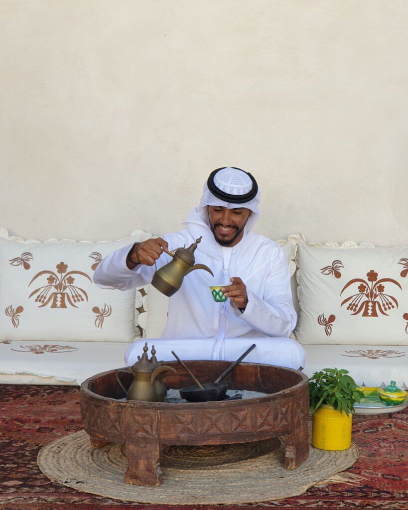 Emiratis serving Coffee in the proper way