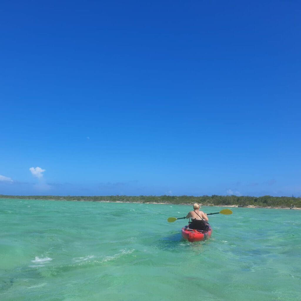 Kayaking at Salina Point Bonefish Lodge 