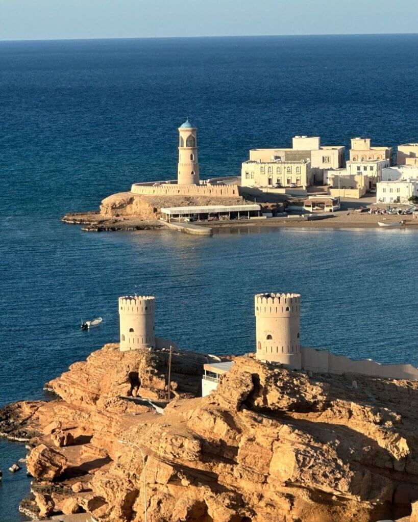 The coastal town of Sur, Oman, famous for its shipbuilding and picturesque views of the sea.