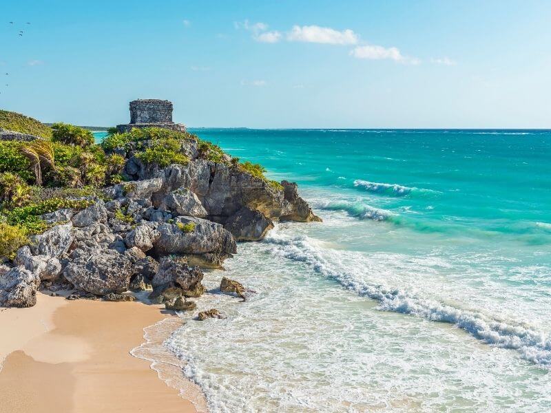 The archeological site of Tulum is known for its pristine location