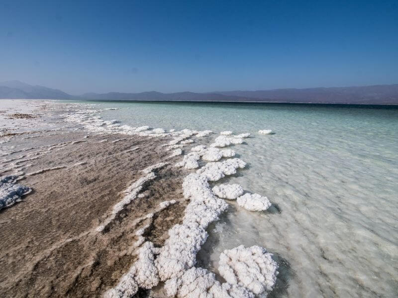 Coastline of Lac Assal in Djibouti