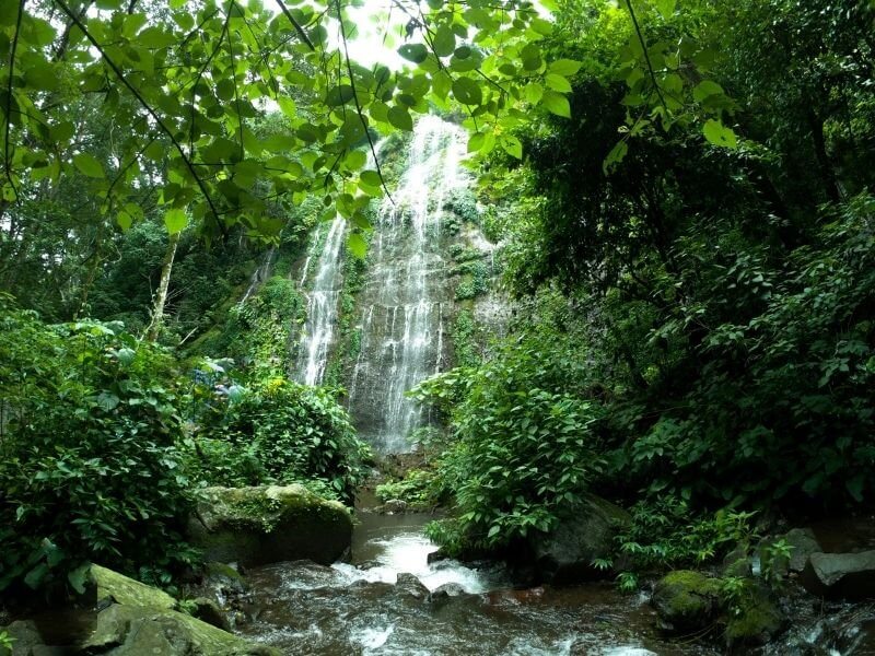 View of one of the waterfalls in Juayua