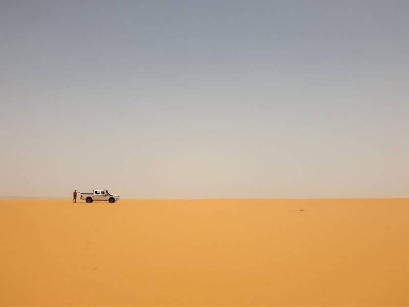 View of the vast Sahara in Mauritania