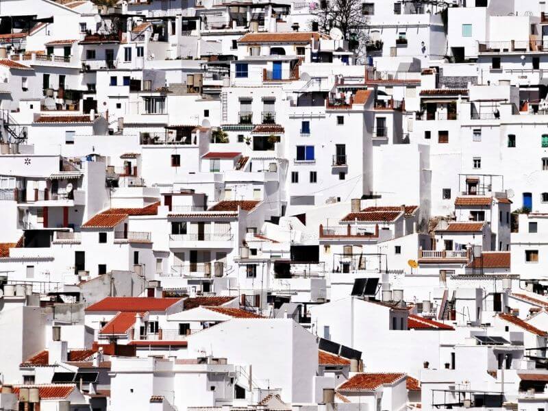 White houses in a pueblo blanco in Andalucia