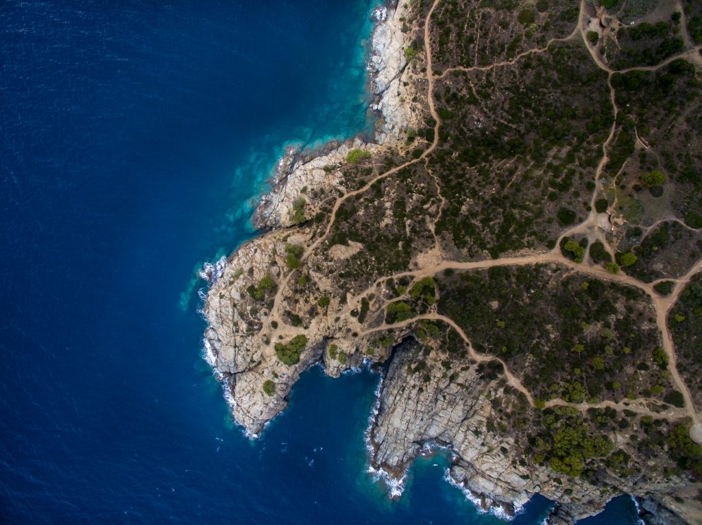 Aerial view of Sunrise at Cap de Creus Natural Park