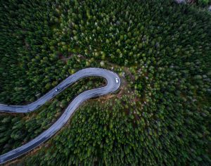 Aerial view andorra . Les Orgues d´Ille-Sur-Tet and Cap de Creus in Roadtrip in Andorra Catalonia and southern France, 