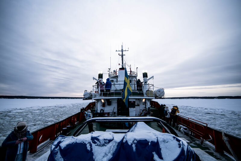 Ice breaker boat in Pitea