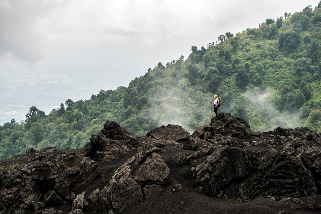 Mix of tropical forest and volcanic rock at Pacaya´s base 