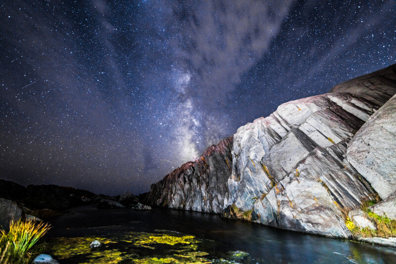 View of the dark sky and the milky way in Nova Scotia