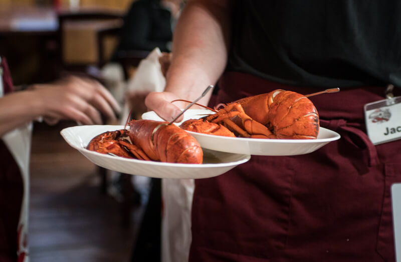 Lobsters in restaurants of Nova Scotia