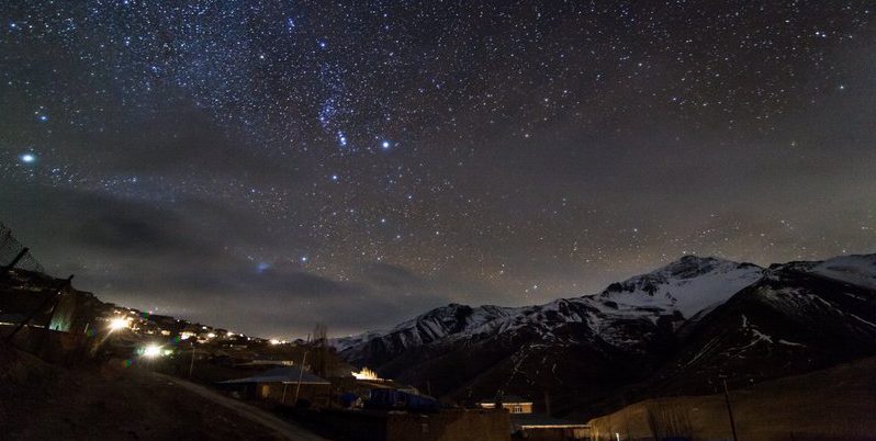 Road trip in Azerbaijan Khinaliq at night