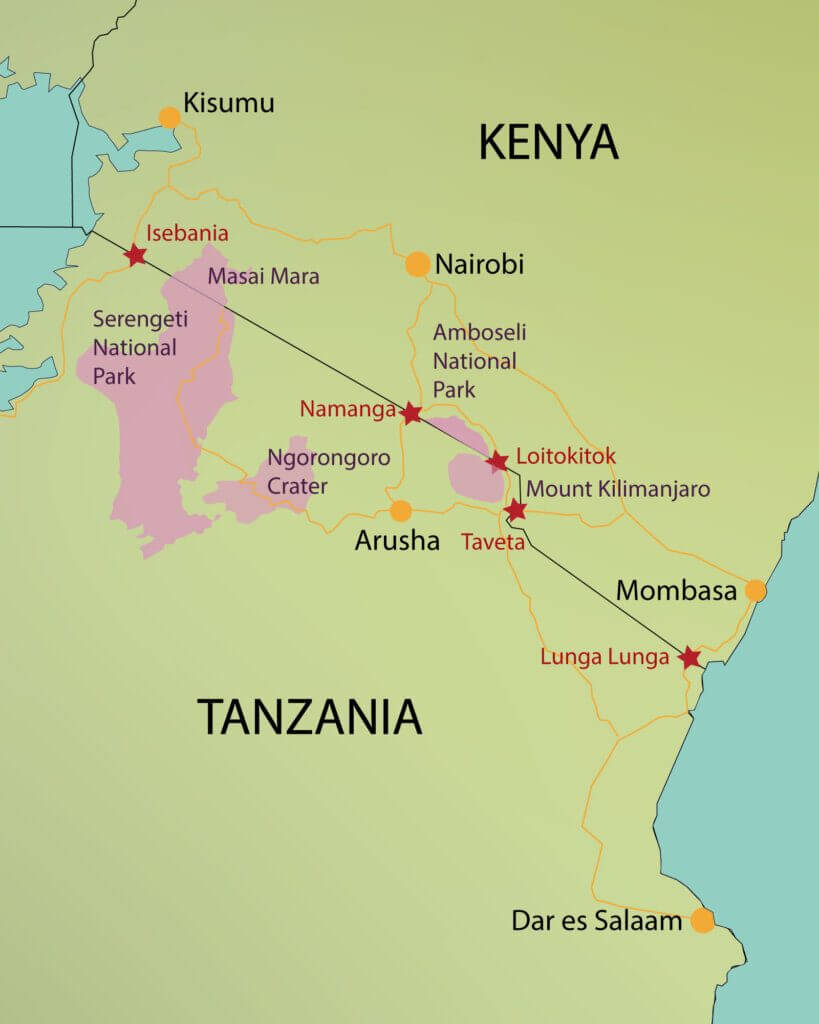 Map borders between kenya and tanzania