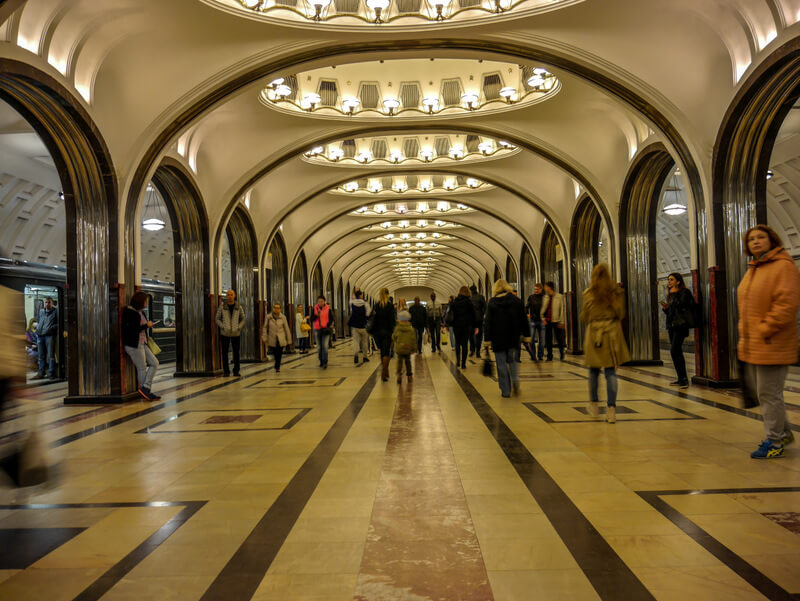 Mayakovskaya metro station in Moscow