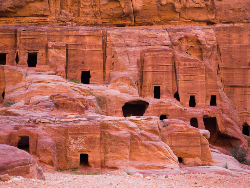 Old Bedouin houses inside Petra