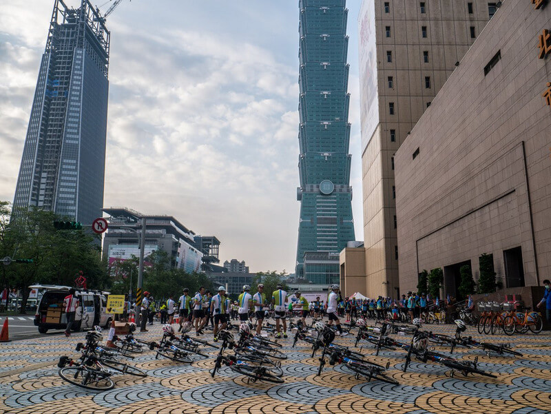 Bicycles at the starting line of the Formosa 900 in Taipei